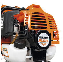 Motopompă Ruris WB305, detaliu motor cu rezervor de combustibil și Ruris Logo.