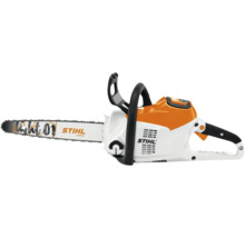 Motoferăstrău cu acumulator Stihl cu șină de ghidaj Light 01 și lanț de ferăstrău.