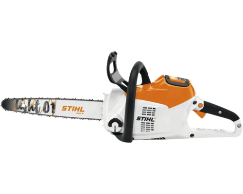 Motoferăstrău cu acumulator Stihl cu șină de ghidaj Light 01 și lanț de ferăstrău.
