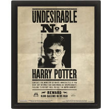 Poster înrămat Harry Potter Undesirable Numărul 1 în stil vintage cu ramă neagră.