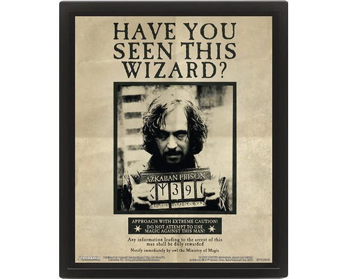 Poster Harry Potter Sirius Black Have You Seen This Wizard în ramă neagră