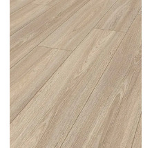 Pardoseală laminată cu structură de lemn și aspect de stejar.