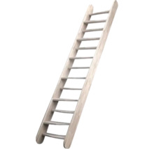 Scară rezemătoare din lemn cu trepte plate.