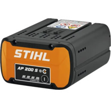 Acumulator litiu-ion Stihl AP 200 S cu indicator de nivel de încărcare pentru unelte de grădină cu acumulator.