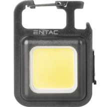 Mini lampă de lucru cu LED Entac cu tehnologie COB, carabinieră integrată și deschizător de sticle.