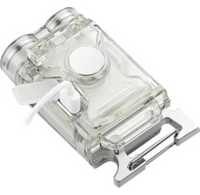 Lampă de lucru LED transparentă cu port de încărcare USB-C și clemă carabinieră metalică integrată.