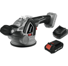 Mașină de polișat cu excentric cu acumulator Graphite Energy Plus cu baterie de 18 Volți și încărcător.