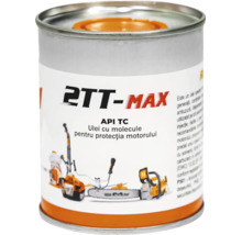 Ulei pentru motoare în doi timpi 2TT-MAX API TC pentru protecția motorului, adecvat pentru motoferăstraie și motocoase, în doză metalică.