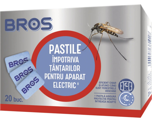 Pastile BROS împotriva țânțarilor pentru aparat electric, 20 bucăți.