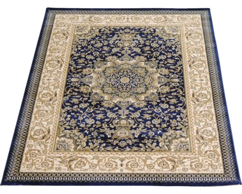 Covor oriental dreptunghiular cu model floral tradițional și medalion central.