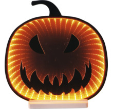 Decorațiune dovleac de Halloween cu efect de oglindă infinită LED, față de felinar și lumini.