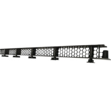 Profil de ventilație negru din plastic cu model fagure pentru ventilarea acoperișului.