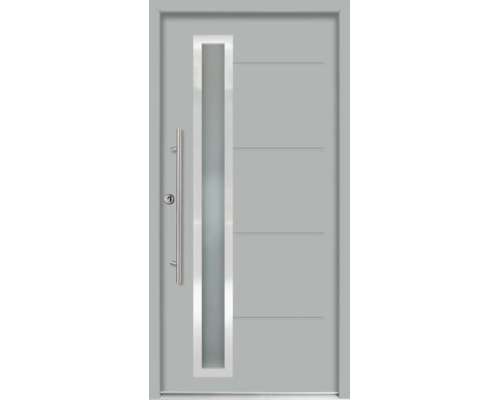 Ușă exterior aluminiu/oțel ARON Fortis 2300 gri trafic A RAL 7042 gri trafic A RAL 7042 100x210 cm stânga buc