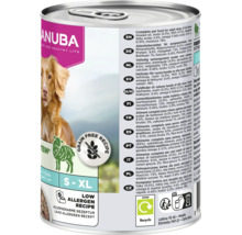 Eukanuba hrană fără cereale la conservă pentru câini adulți cu miel, mărimea S la XL, rețetă cu nivel scăzut de alergeni.