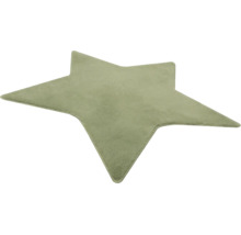 Covor din pluș în formă de stea, culoarea verde salvie.