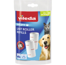 Rezerve rolă scame Vileda Pet Pro, 2 role cu câte 29 de foi, pentru îndepărtarea părului de animale de pe haine și mobilier.