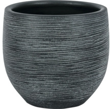 Ghiveci rotund structurat din ceramică în culoarea antracit.