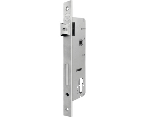 Broască îngropată Yale pentru cilindru profilat din metal cu placă frontală și zăvor.