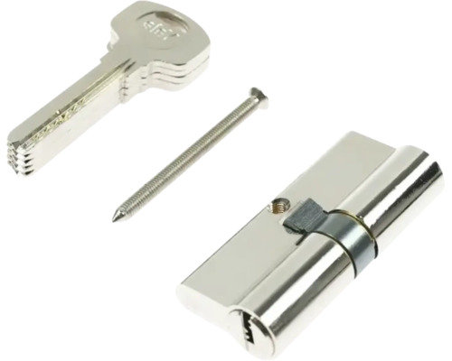 Set cilindru profilat compus dintr-un butuc, un șurub de fixare și mai multe chei din metal.