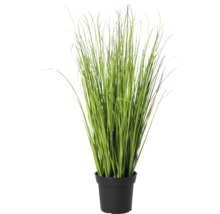 Plantă artificială iarbă în ghiveci din plastic negru, plantă decorativă pentru interior.