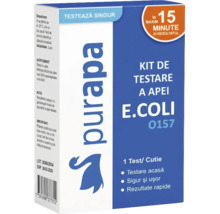 Kit de testare a apei Purapa pentru E Coli O157, un test pe pachet, rezultat în aproximativ 15 minute, Purapa Logo.
