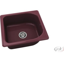 Chiuvetă de bucătărie încorporabilă, o singură cuvă, bordo, fat Logo