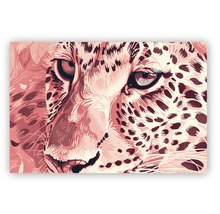 Tablou de perete pictură pe numere leopard, portret în prim-plan.