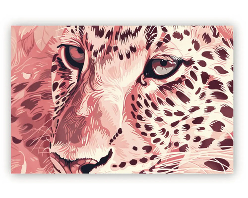 Tablou de perete pictură pe numere leopard, portret în prim-plan.