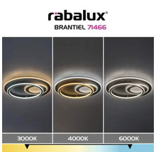Plafonieră cu LED integrat Rabalux Brantiel 60W 3000 lumeni 3000K negru