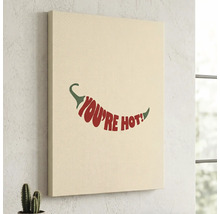 Tablou pe pânză cu o ilustrație de ardei iute formată din textul You Are Hot.