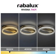 Plafonieră cu LED integrat Rabalux Rivona 18W 1400 lumeni 3000K, auriu