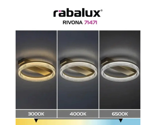 Plafonieră cu LED integrat Rabalux Rivona 18W 1400 lumeni 3000K, auriu