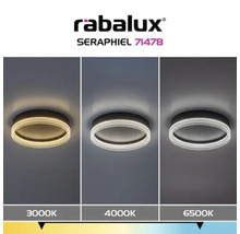 Plafonieră cu LED integrat Rabalux Seraphiel 18W 1110 lumeni 3000K, negru