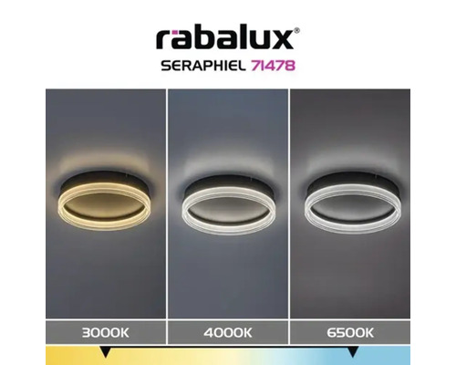 Plafonieră cu LED integrat Rabalux Seraphiel 18W 1110 lumeni 3000K, negru