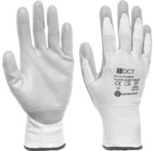 Mănuși de lucru DCT Krima cu înveliș din poliuretan, material textil tricotat, mărimea 10, nivel de protecție la tăiere B, DCT Logo.