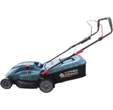 Mașină de tuns iarba Könner & Söhnen cu coș colector, mâner ergonomic și reglarea înălțimii de tăiere.