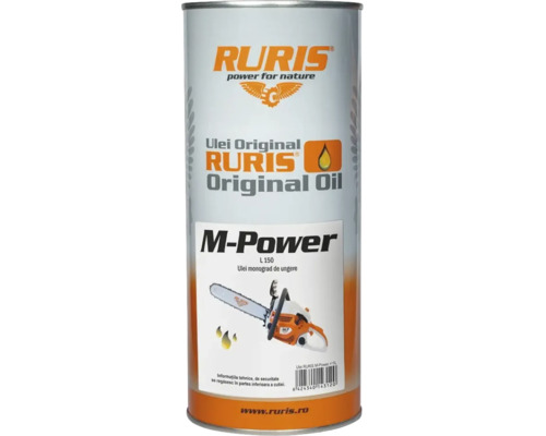 Ulei pentru motoferăstrău Ruris M-Power L 150, 1 litru, ulei monograd de ungere.