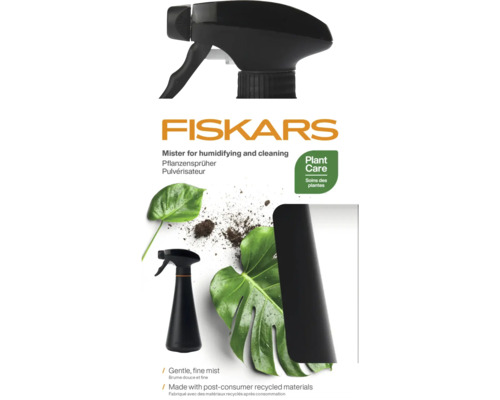 Pulverizator Fiskars pentru plante, pentru umidificare și curățare, din plastic reciclat, pentru o pulverizare fină.