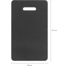 Genunchieră neagră din spumă cu mâner, dimensiuni 46 pe 28 centimetri.