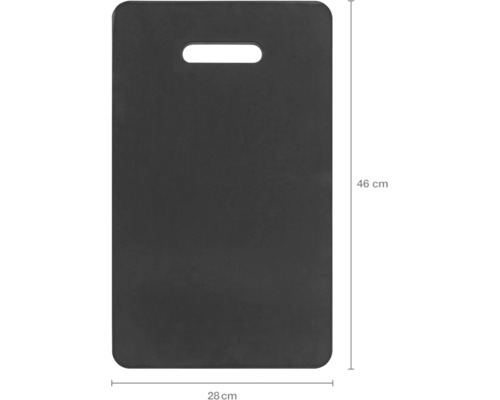 Genunchieră neagră din spumă cu mâner, dimensiuni 46 pe 28 centimetri.