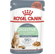 Royal Canin hrană umedă Digestive Care pentru pisici, 85 grame, fâșii subțiri în sos pentru digestie sănătoasă.