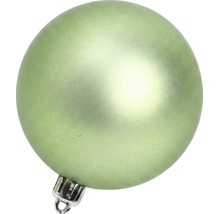 Glob de Crăciun verde deschis cu aspect mat și suport argintiu.