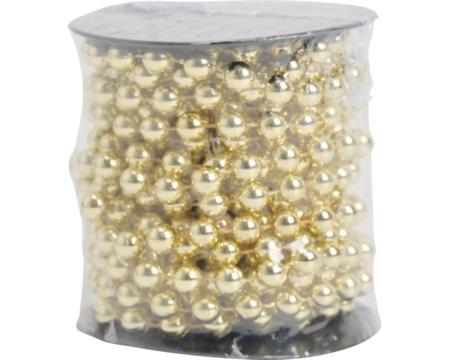 Ghirlandă de mărgele pe bobină, mărgele din plastic auriu pentru decorațiuni festive. Ghirlandă de mărgele pe bobină, mărgele din plastic auriu pentru decorațiuni festive.
