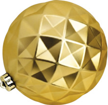 Glob de Crăciun cu un model geometric cu romburi și finisaj auriu pentru brad.