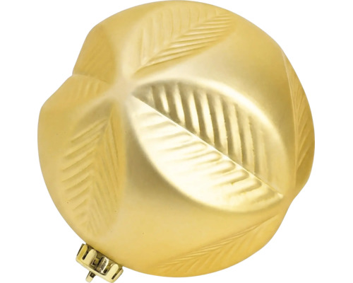 Glob de Crăciun auriu cu model de frunze în relief.