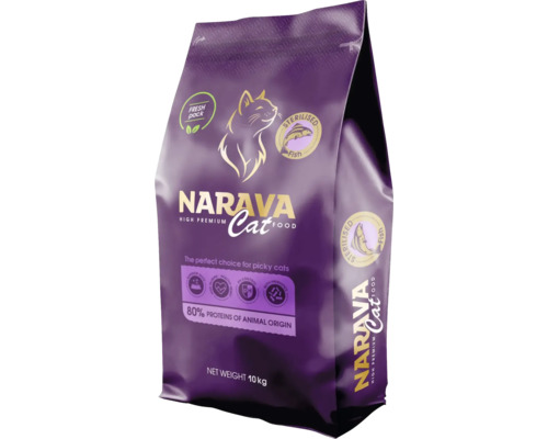 Hrană pentru pisici Narava Cat High Premium Sterilised pește, sac de 10 kilograme.