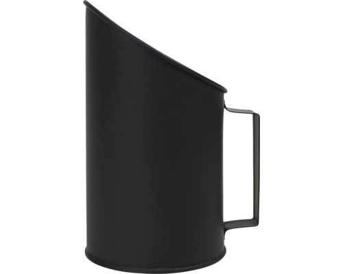 Găleată de cărbune din metal negru cu mâner lateral