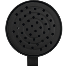 Capac metalic rotund perforat negru pentru starter cărbuni grătar.