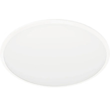 Plafonieră LED rotundă și plată cu margine îngustă.