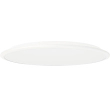 Plafonieră LED rotundă și plată din plastic alb.